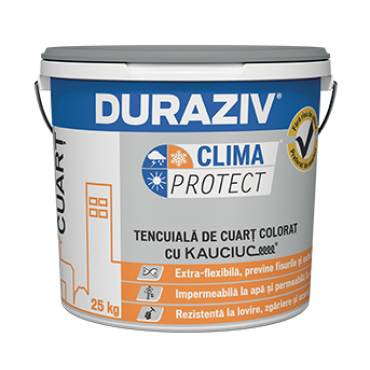 DURAZIV Clima Protect® - Tencuială de cuarț colorat, cu Kauciuc® (25kg)