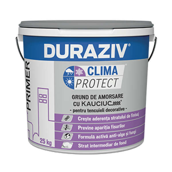 DURAZIV Clima Protect® - Grund de amorsare pentru tencuieli decorative, aditivat cu Kauciuc® (25kg)