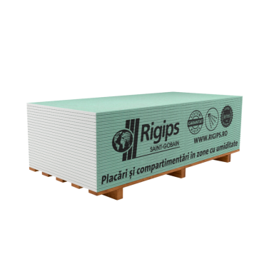 Rigips® RBI 12,5 - Placa de gips-carton tip H2 rezistentă la umiditate (12,5x1200x2600)