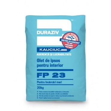 DURAZIV FP 23 - Glet de ipsos pentru interior pentru încărcări mari, aditivat cu Kauciuc® (20kg)