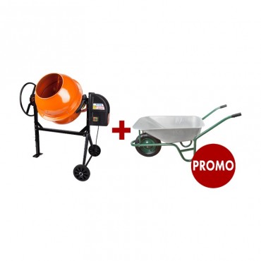 Pachet Promo Betoniera 180 Litri 800W + Roaba 85 Litri Cuva Zincata (1+1) Evotools