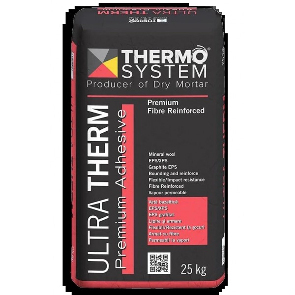 Adeziv Premium Polistiren UltraTherm si Vata 25kg Thermosystem